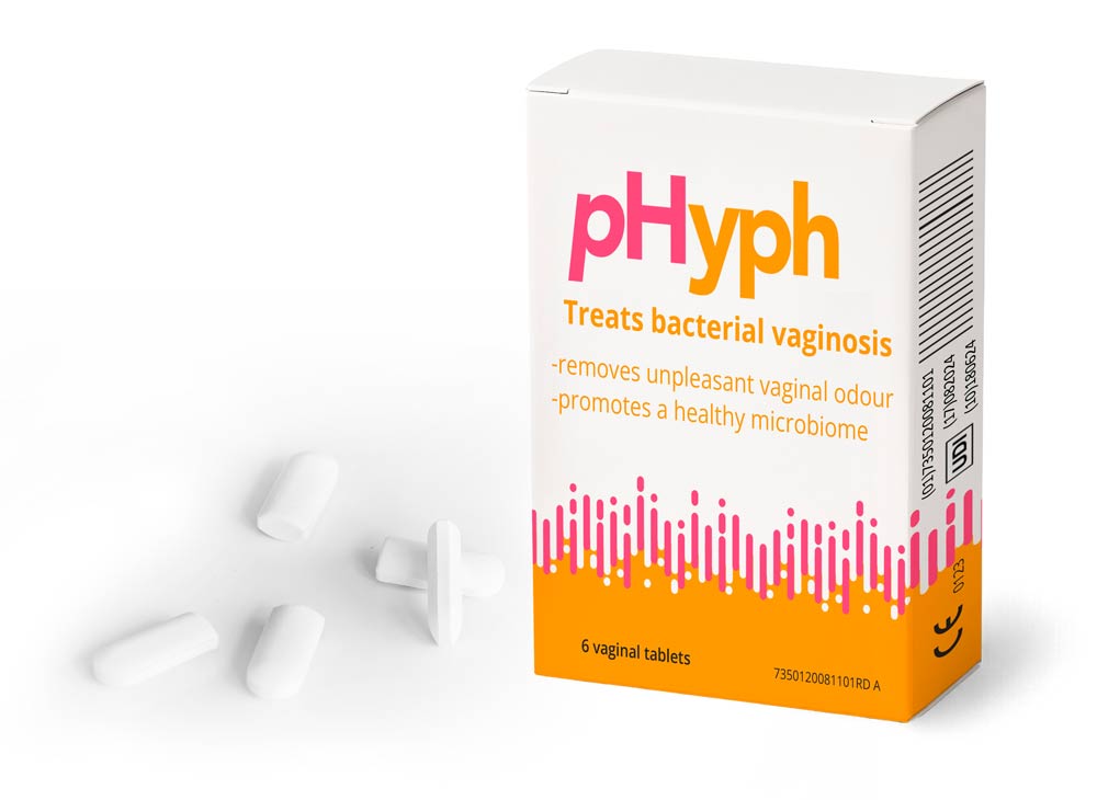 Förpackning pHyph för behandling av bakteriell vaginos.